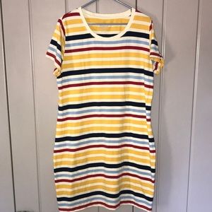 Naturally Reflections Striped Midi Dress Size XL Like New